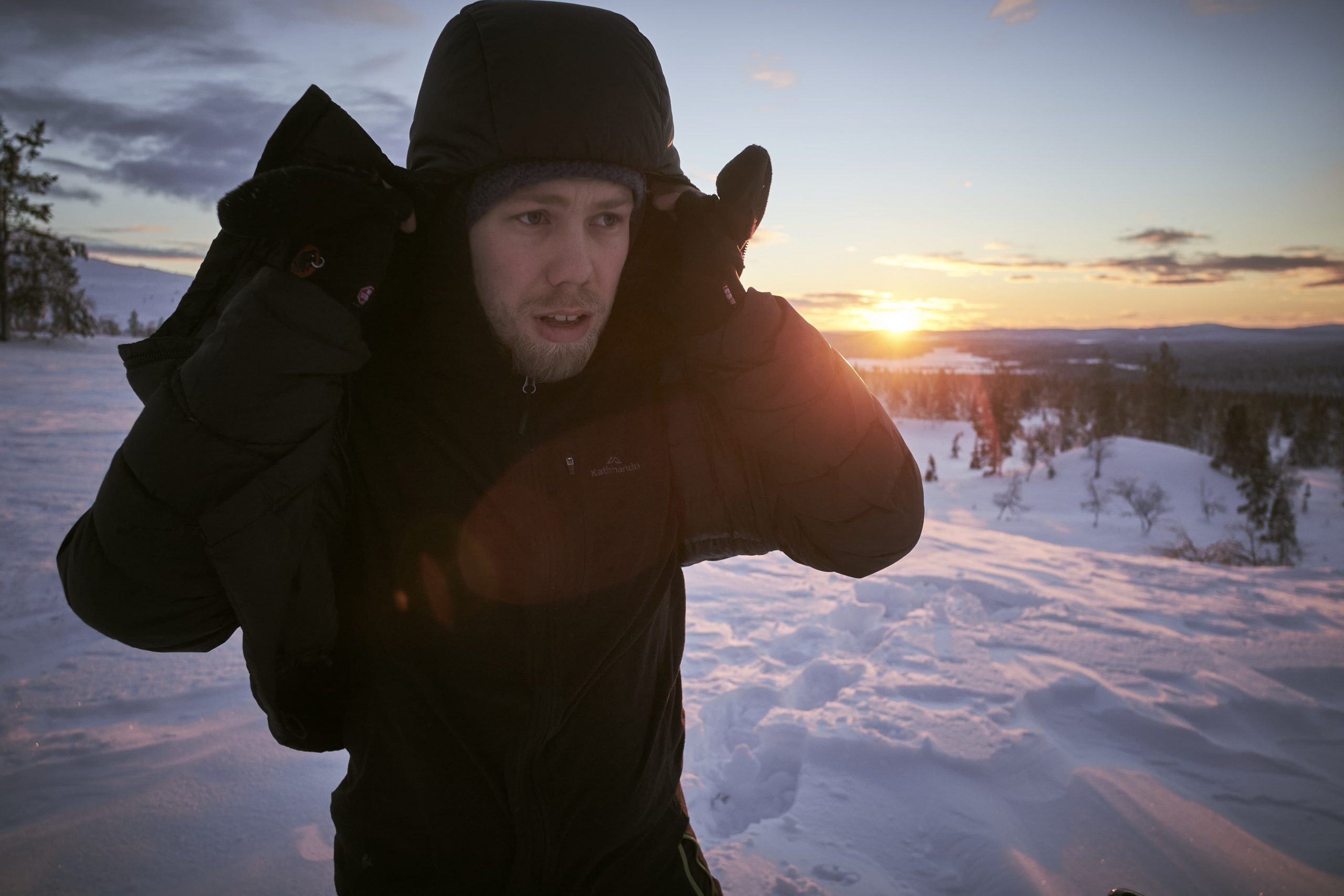 s.h. schroeder beim Sonnenuntergang in Finnland